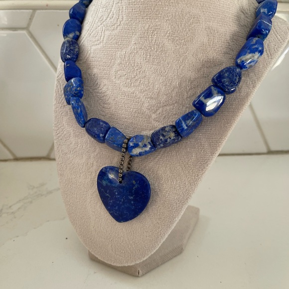 Jay King Lapis Heart Necklace with Silver setting - Picture 2 of 15
